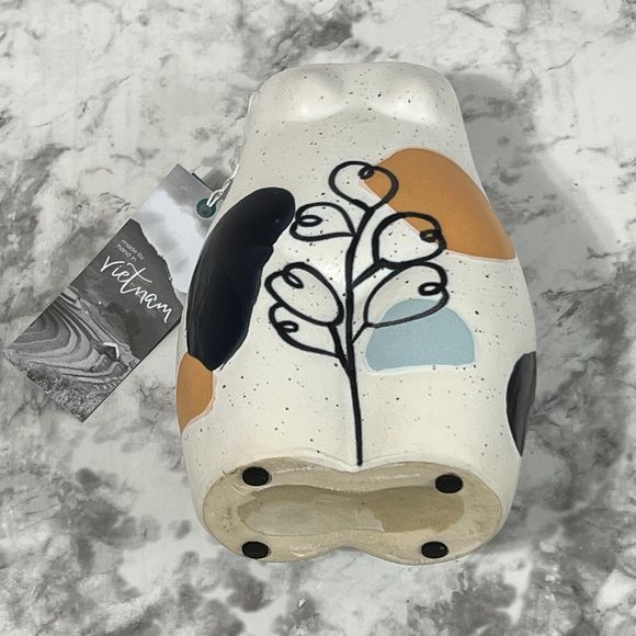 Female Form Body Ceramic Bud Vase Handmade White Floral Abstract Butt Booty Bust - Picture 14 of 17